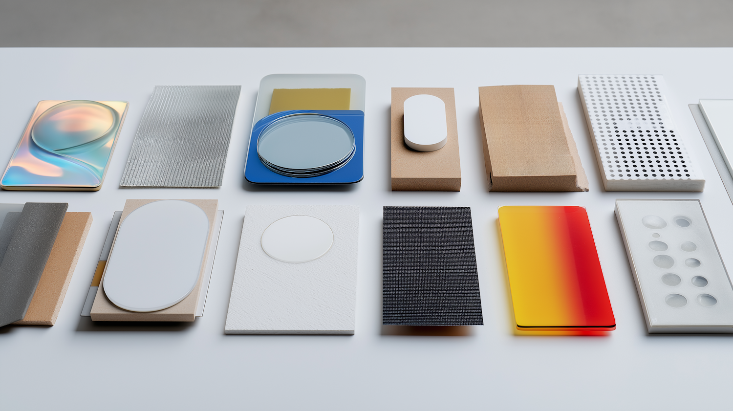 Material samples in a range of textures, colors and finishes.